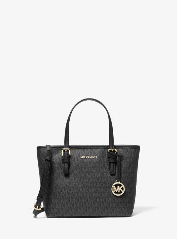 Damske Prenosná Taška Michael Kors Jet Set Travel Extra-Small Logo Top-Zip Čierne - Kabelky Michael Kors Slevy | ZWNTA-4692
